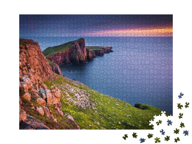 Neist Point, Isle of Skye, Scotland. Neist Point Lighthou... Jigsaw Puzzle with 1000 pieces