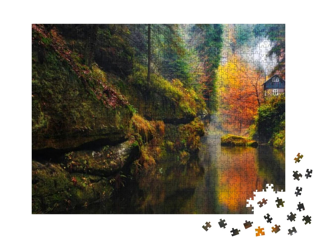 The Kamnitz Gorge in Saxon Switzerland National Park... Jigsaw Puzzle with 1000 pieces