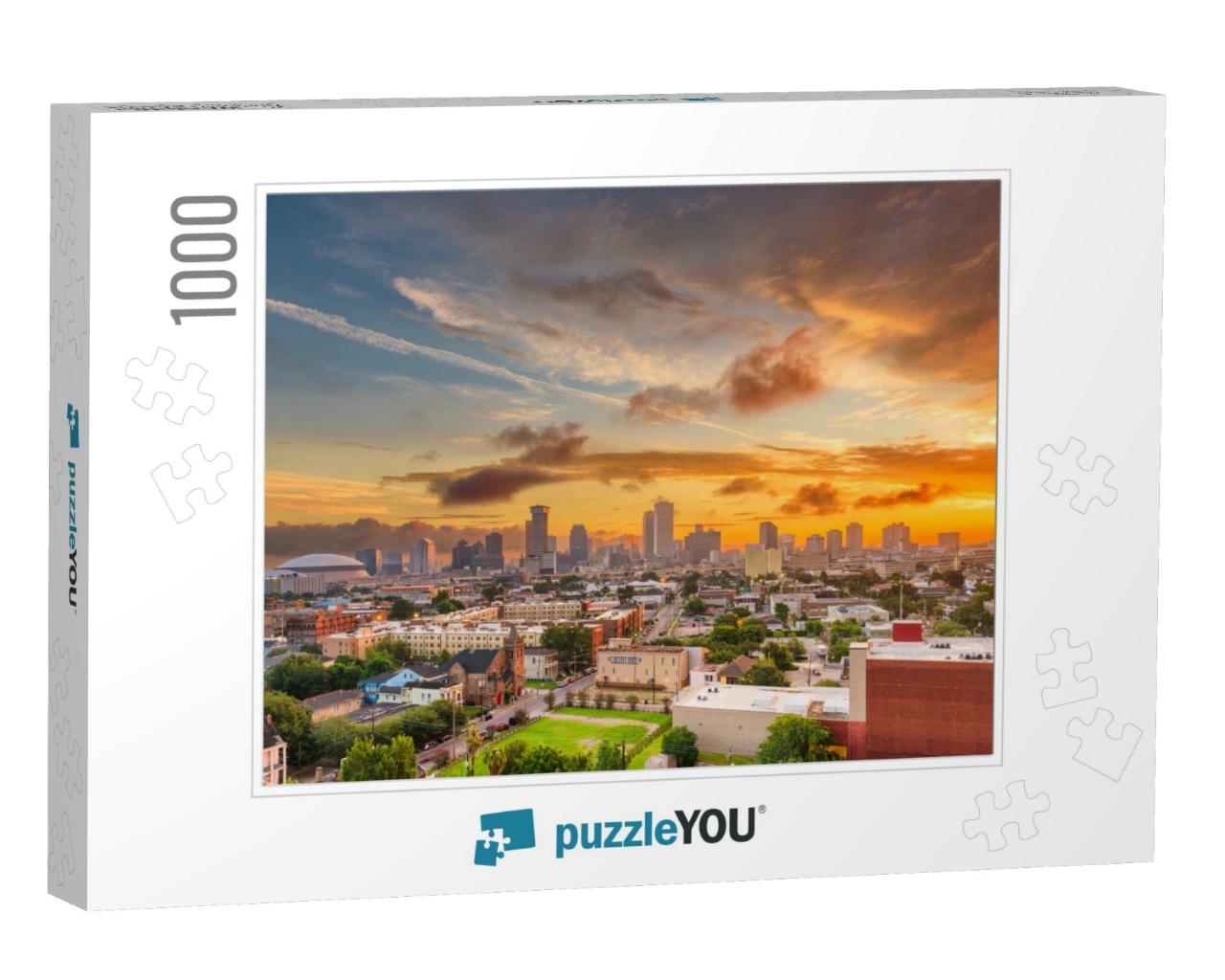New Orleans, Louisiana, USA Downtown Skyline At Dusk... Jigsaw Puzzle with 1000 pieces