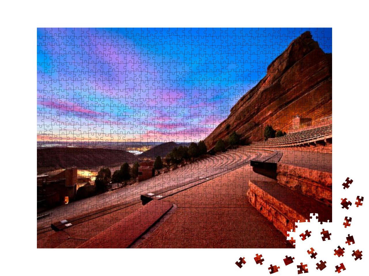 Red Rocks Park At Sunrise, Near Denver Colorado... Jigsaw Puzzle with 1000 pieces