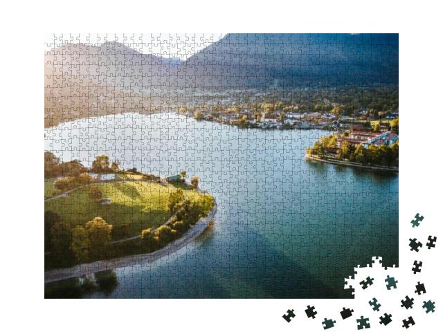 Tegernsee Mountains Foothills of the Alps Bavaria Drone... Jigsaw Puzzle with 1000 pieces