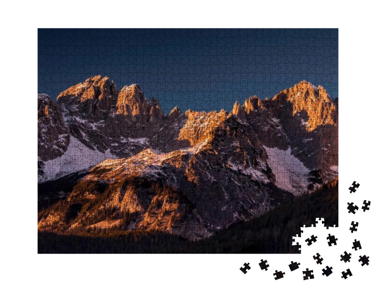 Wilder Kaiser on Sunset Austria... Jigsaw Puzzle with 1000 pieces