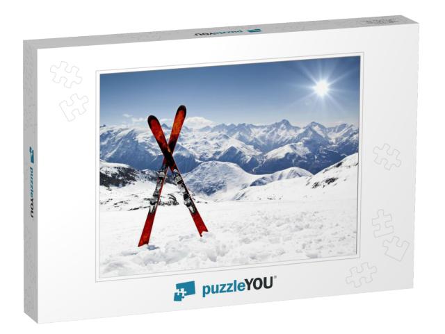 Pair of Cross Skis in Snow... Jigsaw Puzzle