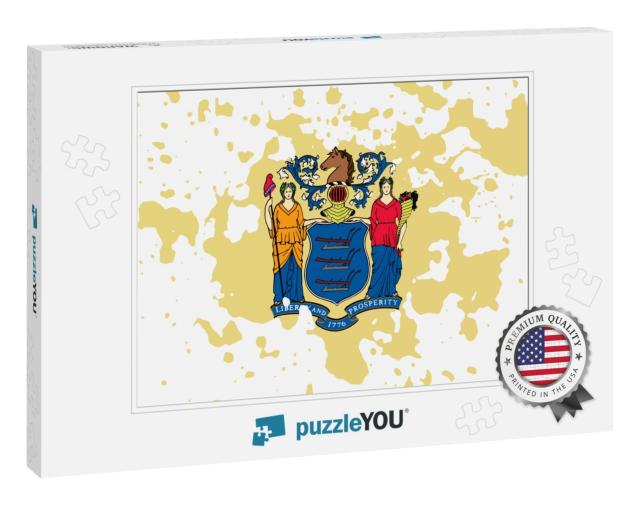 The Flag of New Jersey. United States of America... Jigsaw Puzzle