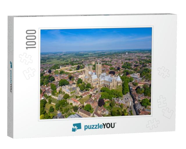 Aerial Photo of the Lincoln Cathedral, Lincoln Minster in... Jigsaw Puzzle with 1000 pieces