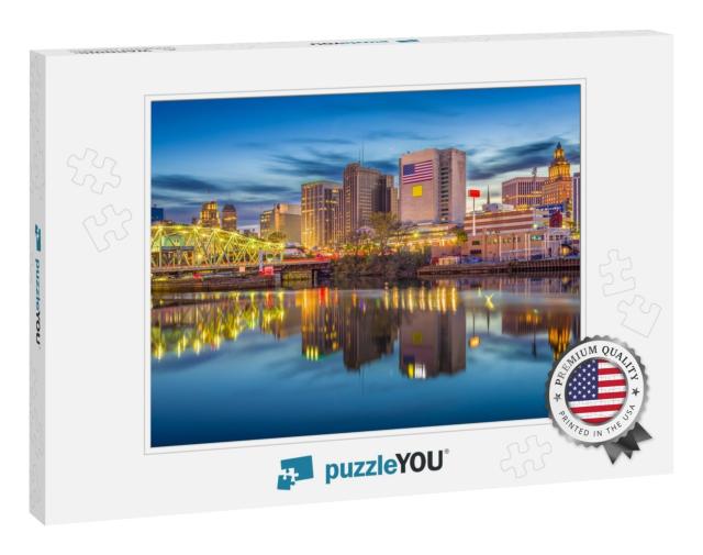 Newark, New Jersey, USA Skyline on the Passaic River At Du... Jigsaw Puzzle