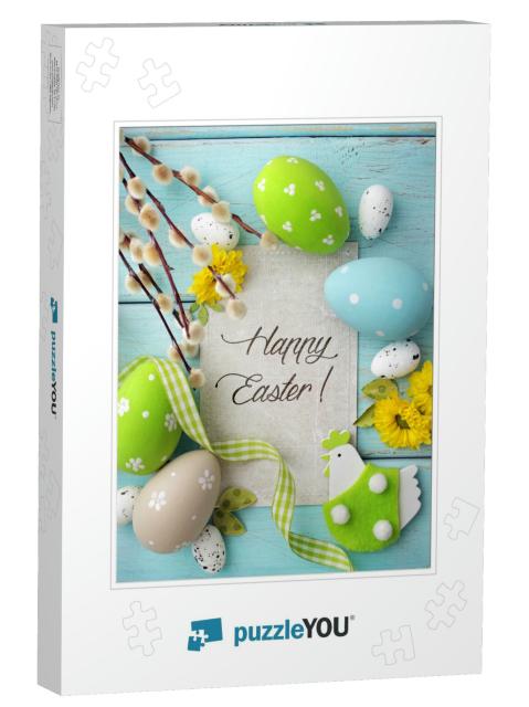 Colorful Easter Eggs & Spring Flowers... Jigsaw Puzzle