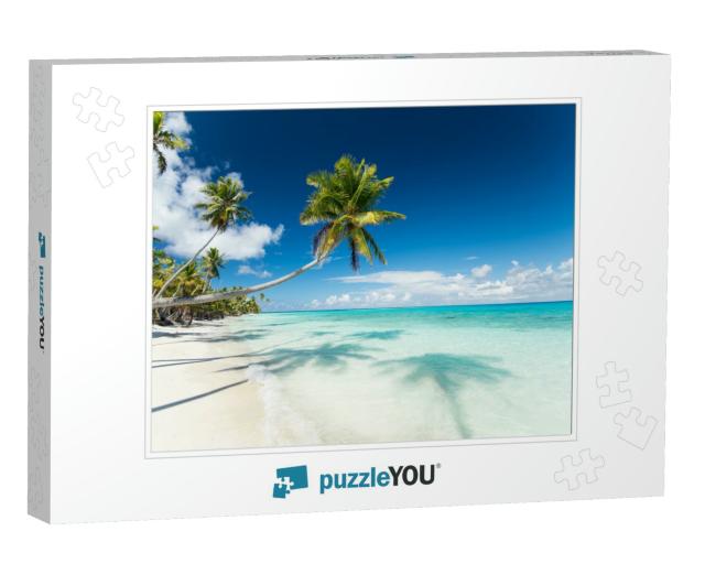Tropical Scenery View on Pk9 Beach of Fakarava in French... Jigsaw Puzzle