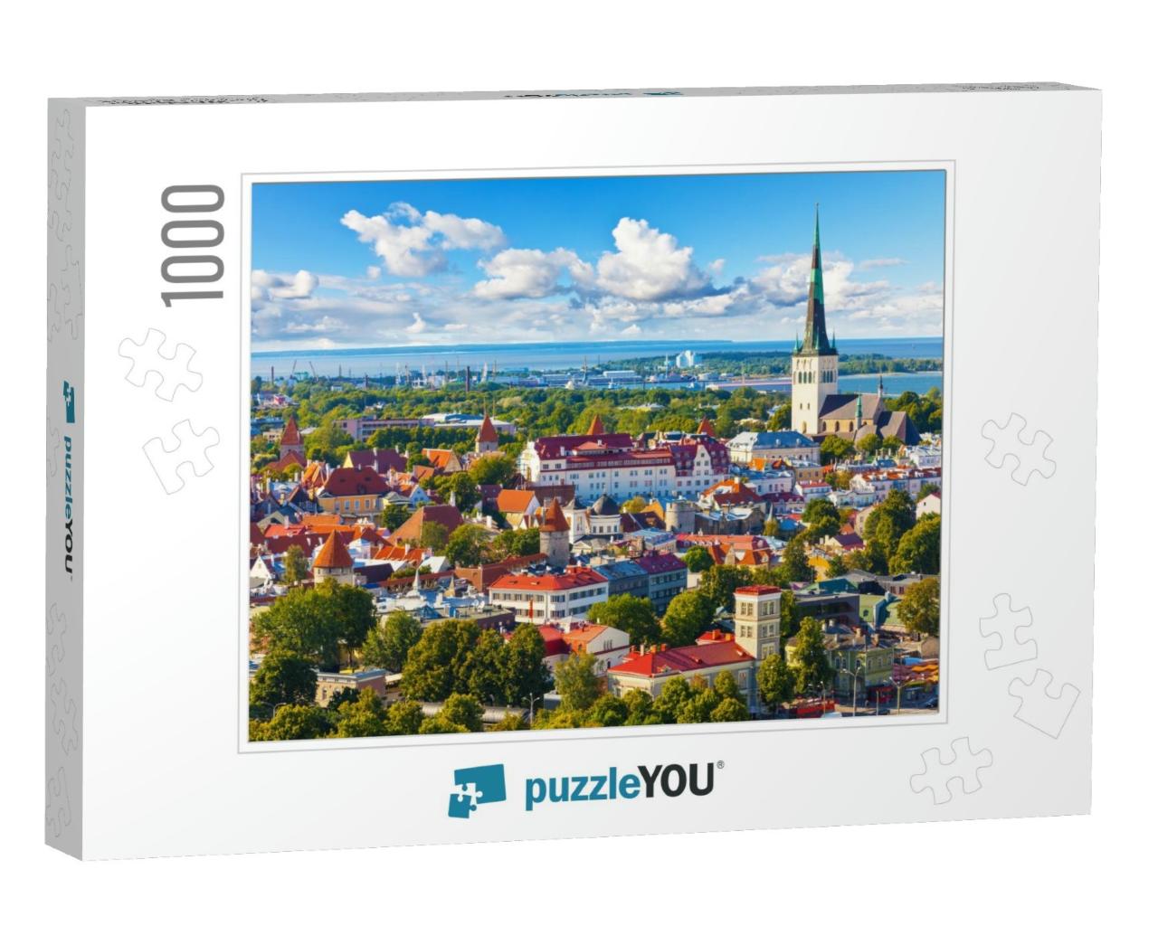 Scenic Summer Aerial Panorama of the Old Town in Tallinn... Jigsaw Puzzle with 1000 pieces