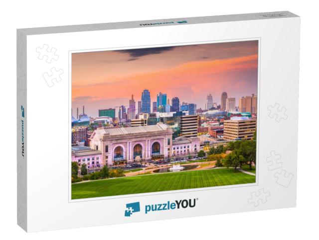 Kansas City, Missouri, USA Downtown Skyline with Union Sta... Jigsaw Puzzle