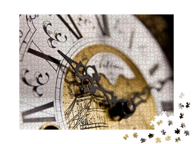 The X Hour an Old-Style Pendulum Clock Face with Focus on... Jigsaw Puzzle with 1000 pieces
