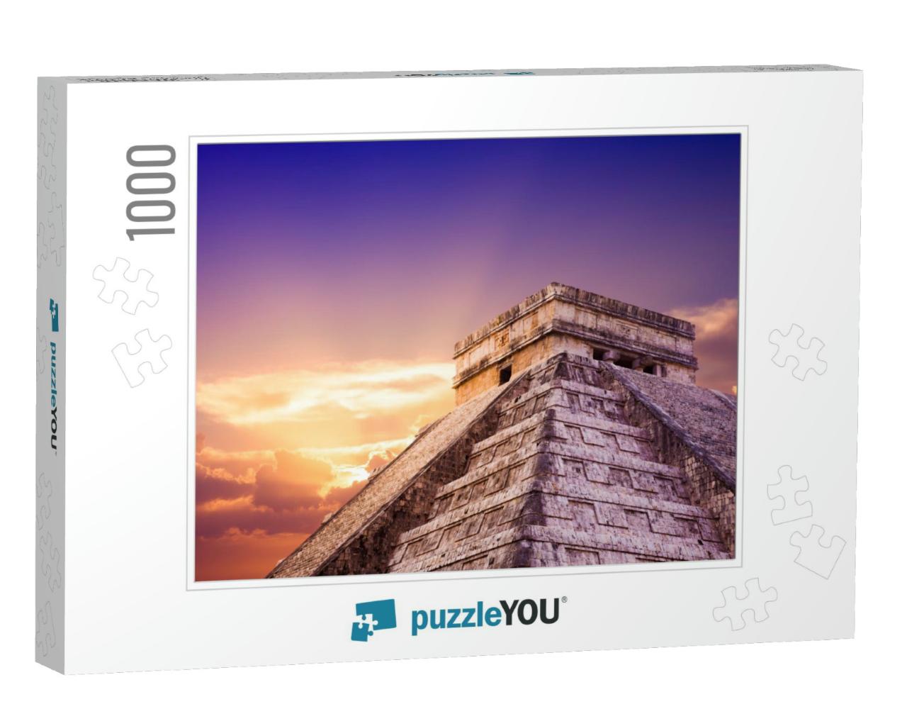 Temple of Kukulkan, Pyramid in Chichen Itza, Yucatan, Mex... Jigsaw Puzzle with 1000 pieces
