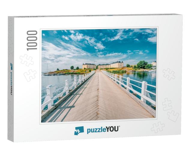 Wooden Bridge Leading to Buildings of Former Barracks on... Jigsaw Puzzle with 1000 pieces
