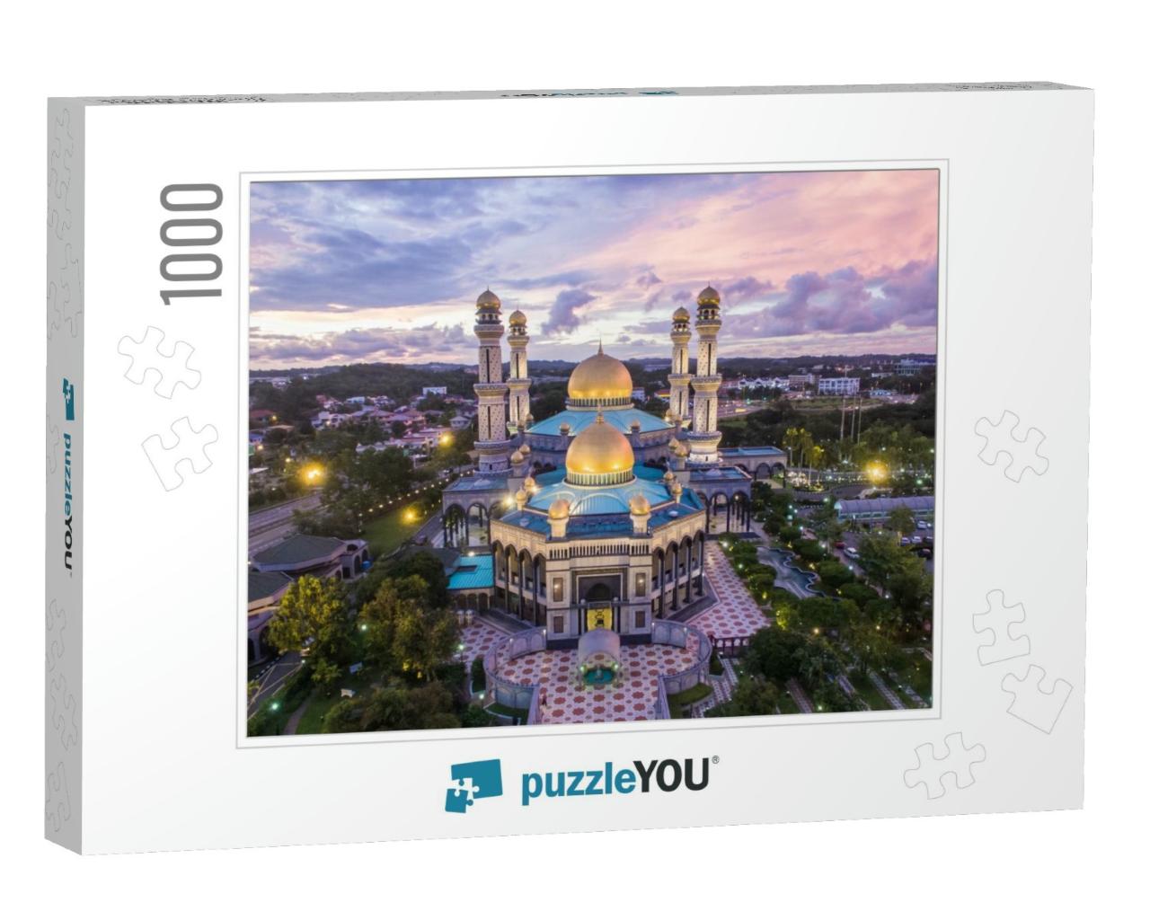 Aerial View of Mosque Jame Asr Hassanil Bokliah At Brunei... Jigsaw Puzzle with 1000 pieces