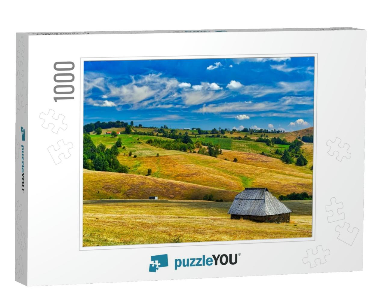 Farm House in the Field, Zlatibor, Serbia... Jigsaw Puzzle with 1000 pieces