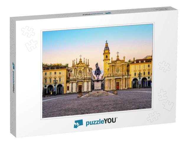 Piazza San Carlo Square & Twin Churches of Santa Cristina... Jigsaw Puzzle