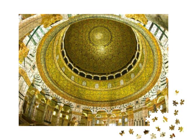 Interior View of the Dome of Rock, Jerusalem... Jigsaw Puzzle with 1000 pieces