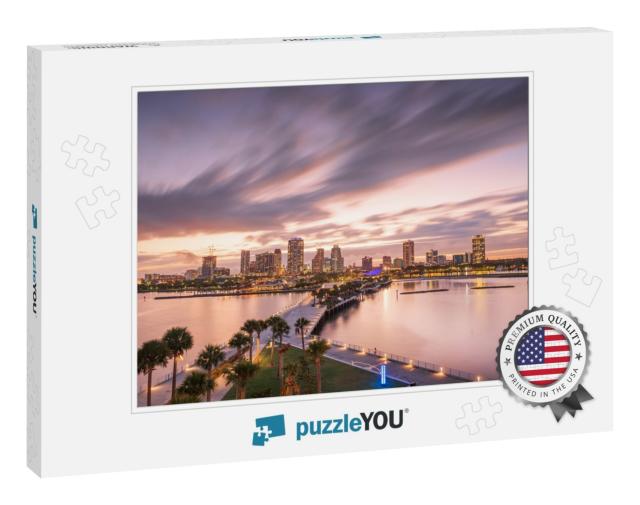 St. Pete, Florida, USA Downtown City Skyline from the Pier... Jigsaw Puzzle