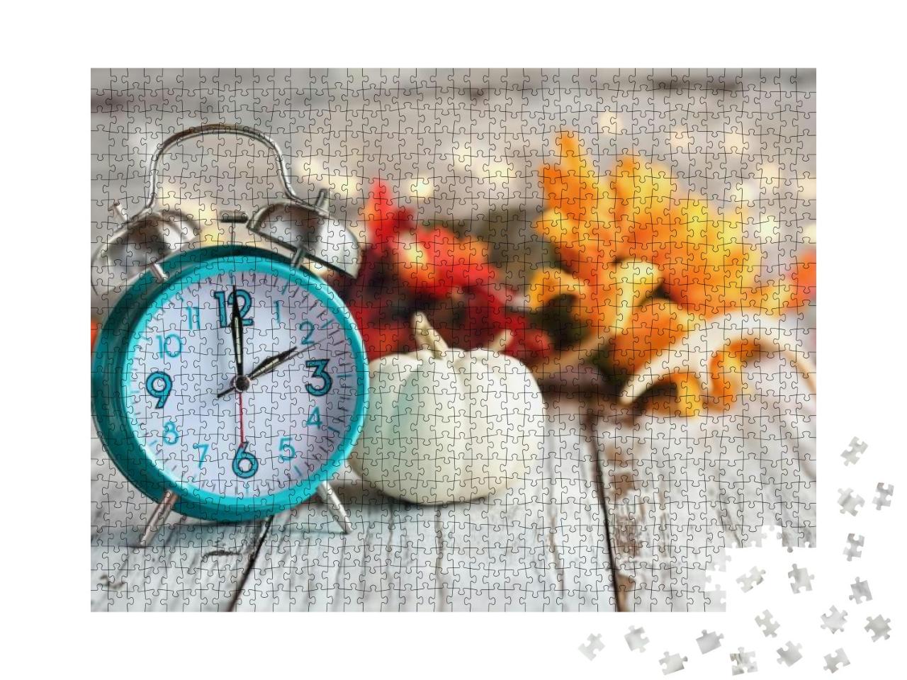 Set Your Clocks & Fall Back. Clock & Decorations of Mini... Jigsaw Puzzle with 1000 pieces