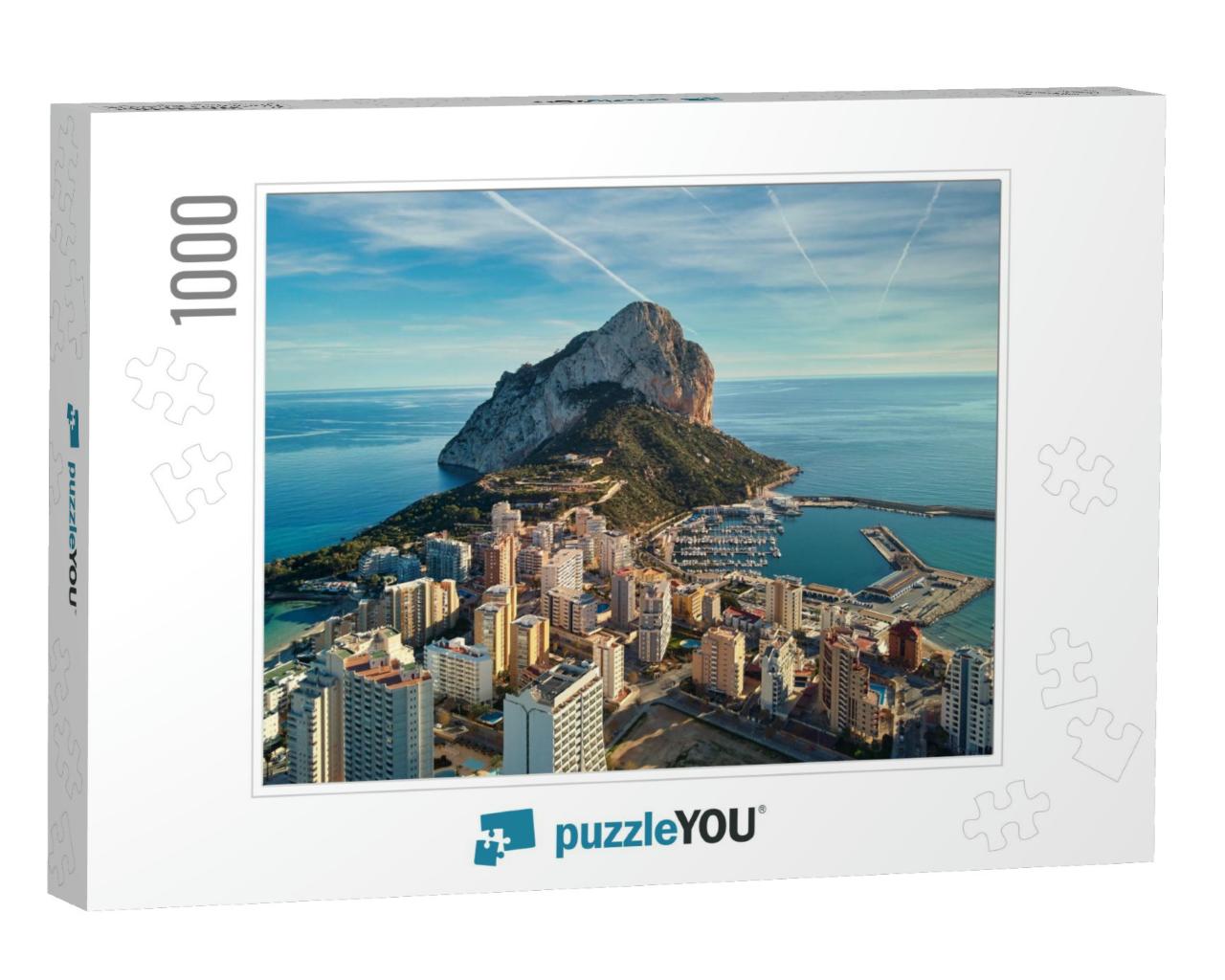 Drone Point of View Rock of Penon De Ifach, Harbor, Medit... Jigsaw Puzzle with 1000 pieces