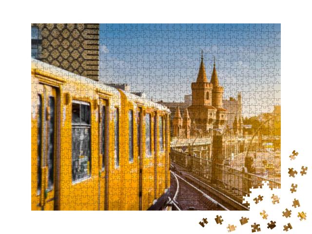 Panoramic View of Berliner U-Bahn with Oberbaum Bridge in... Jigsaw Puzzle with 1000 pieces