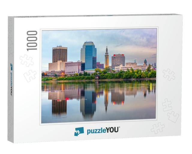 Springfield, Massachusetts, USA Downtown Skyline At Dusk... Jigsaw Puzzle with 1000 pieces