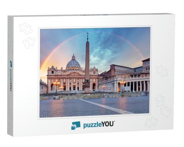 Vatican - Saint Peters Square with Rainbow, Rome... Jigsaw Puzzle