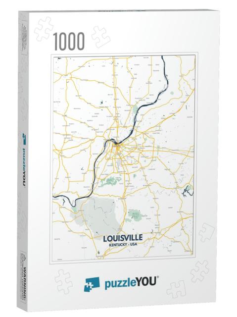 Louisville - Kentucky Map. Louisville - Kentucky Road Map... Jigsaw Puzzle with 1000 pieces