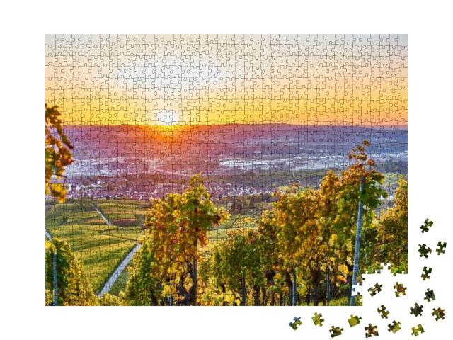 Vineyards in Stuttgart - Colorful Wine Growing Region in... Jigsaw Puzzle with 1000 pieces