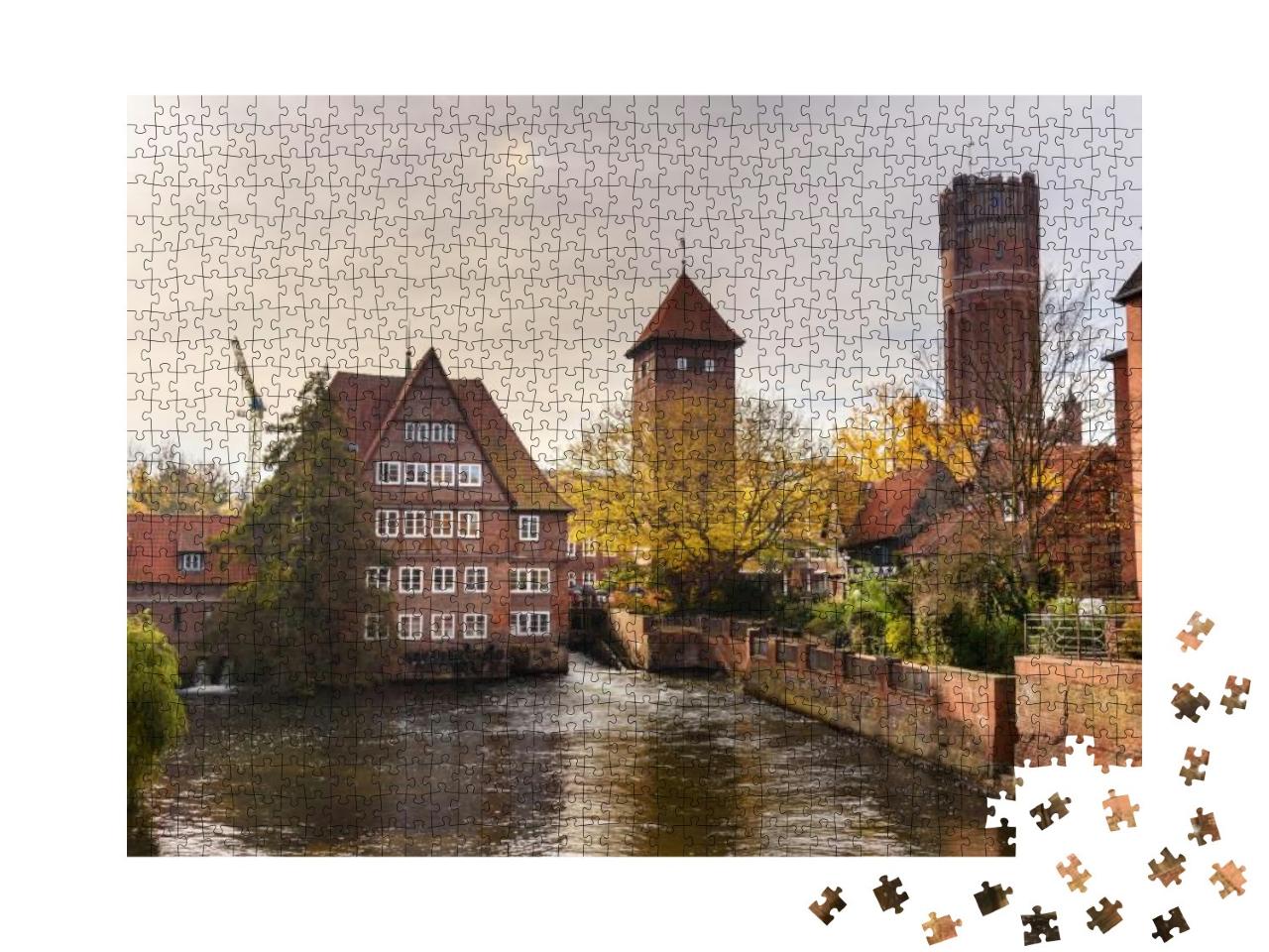 Ratsmuhle or Old Water Mill & Wasserturm or Water Tower o... Jigsaw Puzzle with 1000 pieces