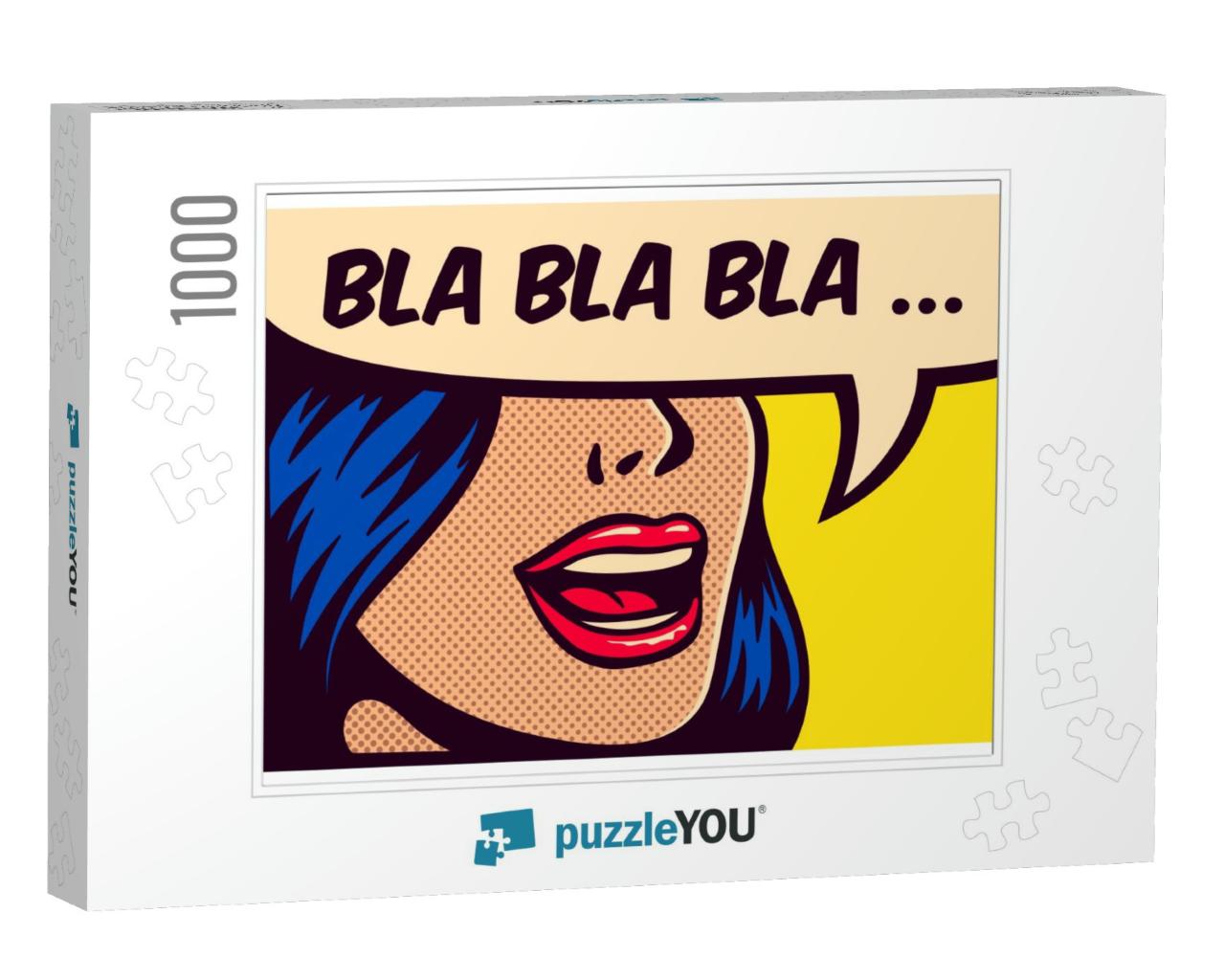 Pop Art Style Comic Book Panel with Girl Talking Nonsense... Jigsaw Puzzle with 1000 pieces