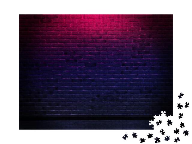 Brick Wall, Background, Neon Light... Jigsaw Puzzle with 1000 pieces