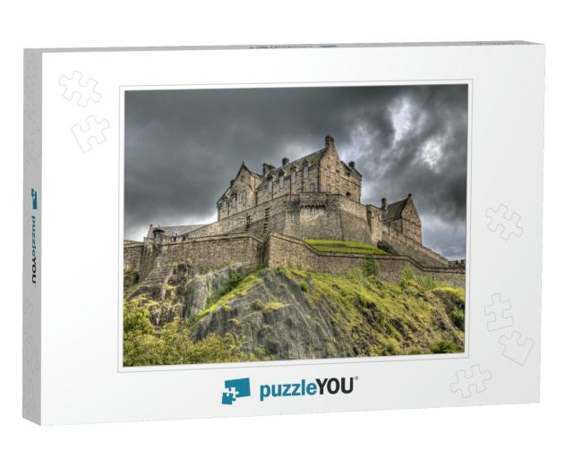 Edinburgh Castle on Castle Rock in Edinburgh, Scotland, U... Jigsaw Puzzle
