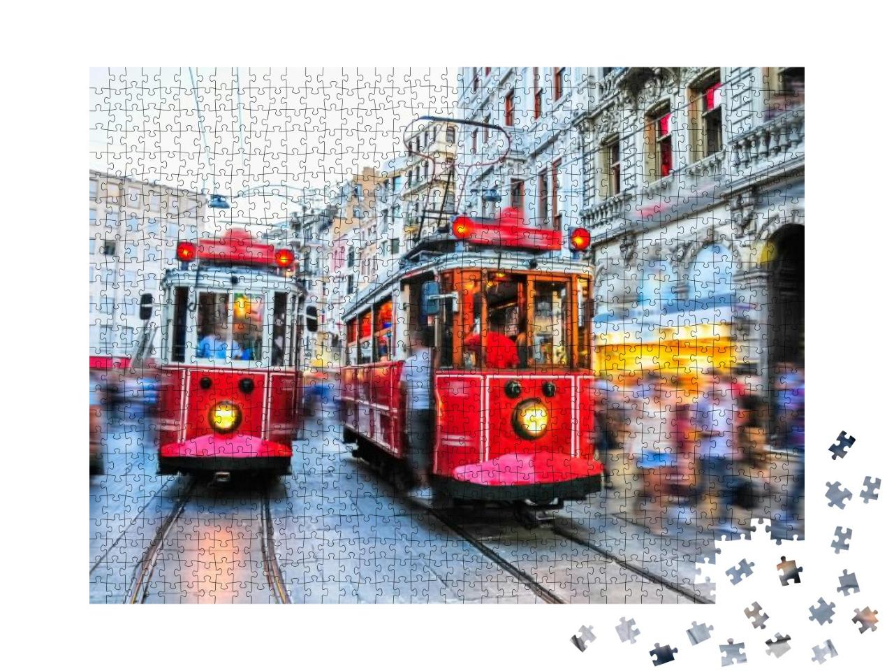 Nostalgic Tram, Istanbul Taksim... Jigsaw Puzzle with 1000 pieces