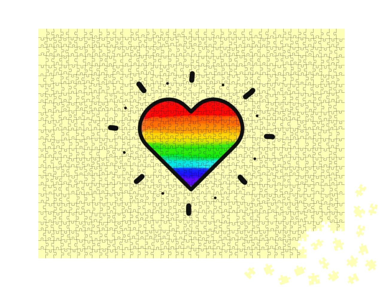 Rainbow Heart Lgbt Pride Bisexual Heart... Jigsaw Puzzle with 1000 pieces