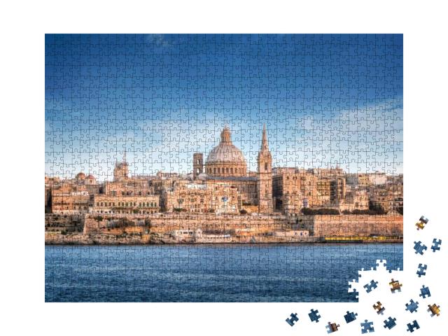 Valletta Skyline with the St. Paul's Cathedral... Jigsaw Puzzle with 1000 pieces