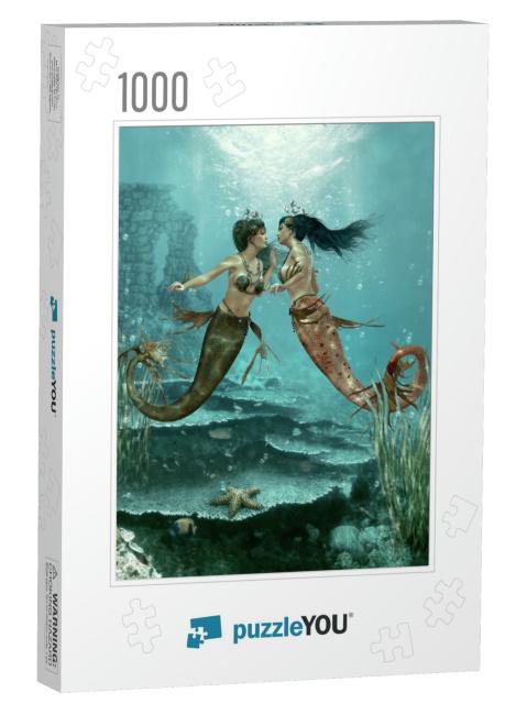 3D Computer Graphics of Two Little Mermaids... Jigsaw Puzzle with 1000 pieces