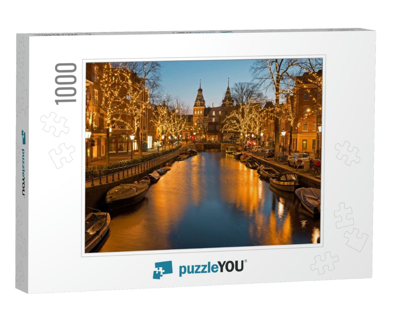 Christmas Time in Amsterdam with the Rijksmuseum in Nethe... Jigsaw Puzzle with 1000 pieces