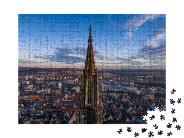 Ulm, Germany - March 11, 2017 Aerial Shot Taken with a Dr... Jigsaw Puzzle with 1000 pieces