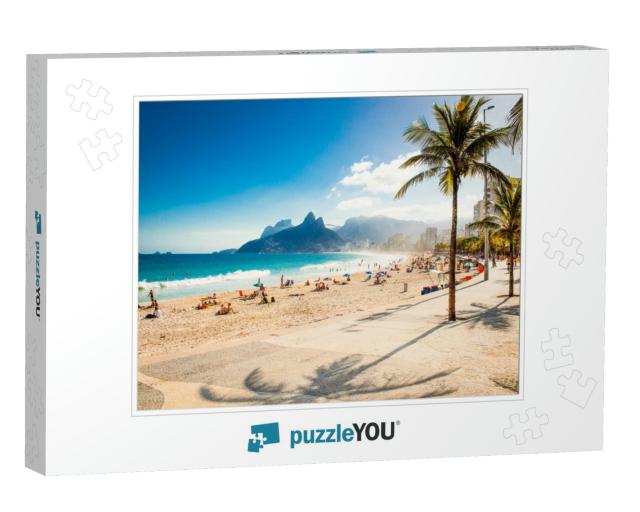 Palms & Two Brothers Mountain on Ipanema Beach in Rio De... Jigsaw Puzzle