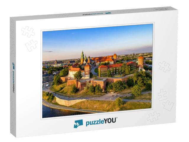 Poland. Krakow Skyline with Wawel Hill, Cathedral, Royal... Jigsaw Puzzle