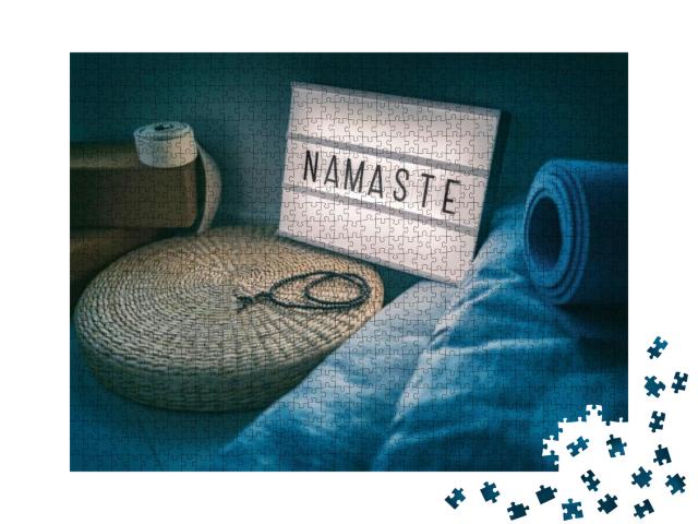 Yoga Studio Class Sign Lightbox with Letters... Jigsaw Puzzle with 1000 pieces