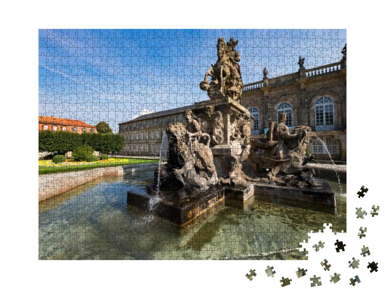 Fountain in Front of the Castle... Jigsaw Puzzle with 1000 pieces