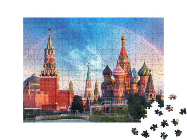 Moscow - Panoramic View of the Red Square with Moscow Kre... Jigsaw Puzzle with 500 pieces