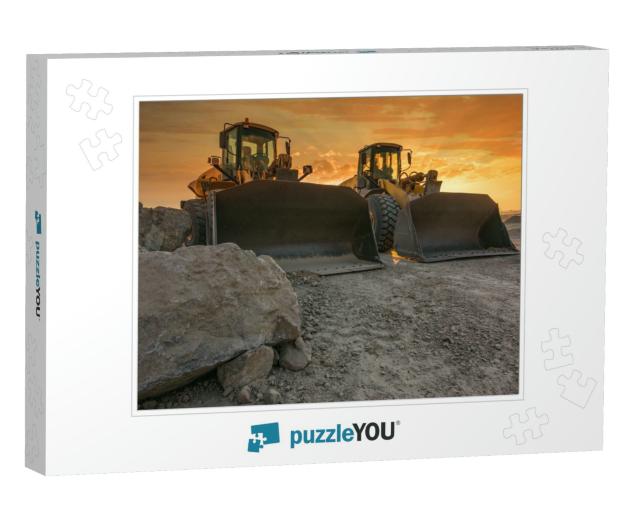 Two Excavators Removing Stone in the Construction Works o... Jigsaw Puzzle