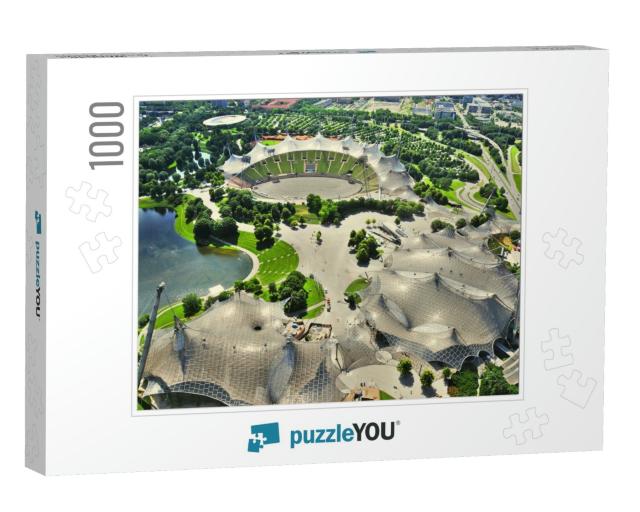Stadium of the Olympia Park in Munich, Germany, is an Oly... Jigsaw Puzzle with 1000 pieces