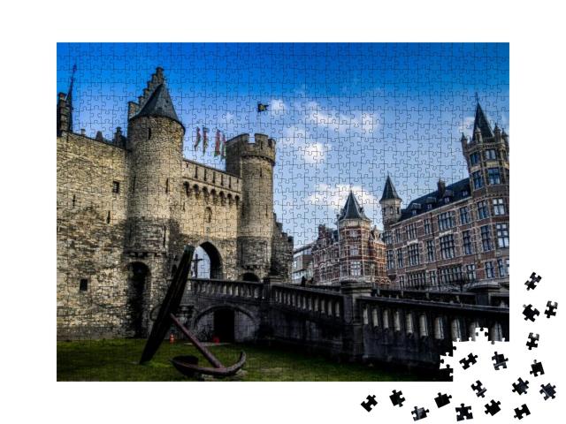 Beautiful View of Antwerp City in Belgium, Its Historic M... Jigsaw Puzzle with 1000 pieces