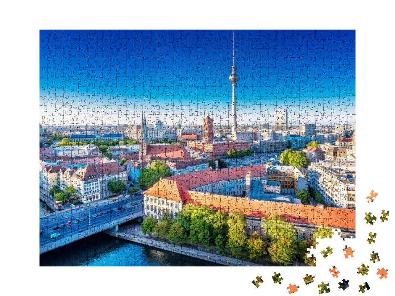 Panoramic View At the Berlin City Center At Sunset... Jigsaw Puzzle with 1000 pieces