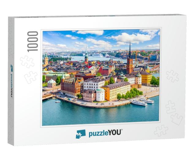 Stockholm Old Town Gamla Stan Cityscape from City Hall To... Jigsaw Puzzle with 1000 pieces