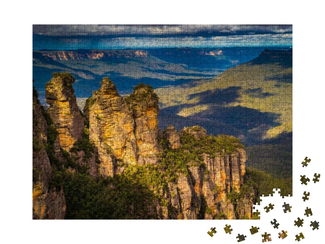 The Famous Three Sisters Sandstone Rock Formation of the... Jigsaw Puzzle with 1000 pieces